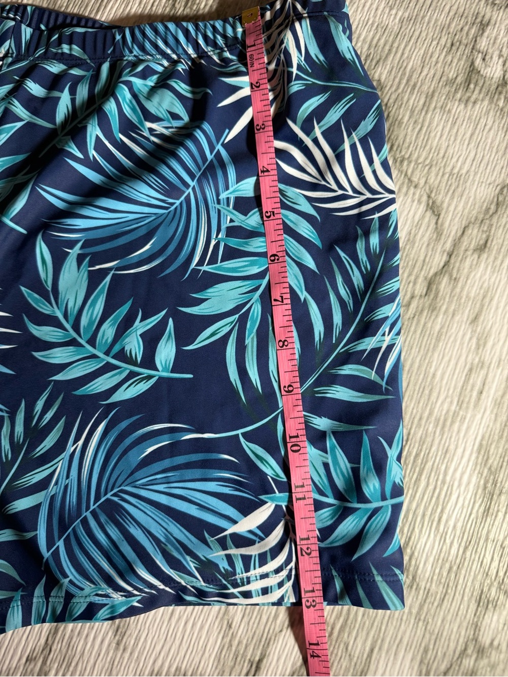 NWT Hanna Nikole Two Piece Womens Swim Set Shirt & Shorts Tropical Navy Blue 22W - Picture 6 of 6